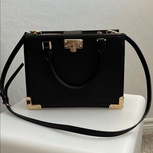 Michael Kors Black Satchel with Gold Details